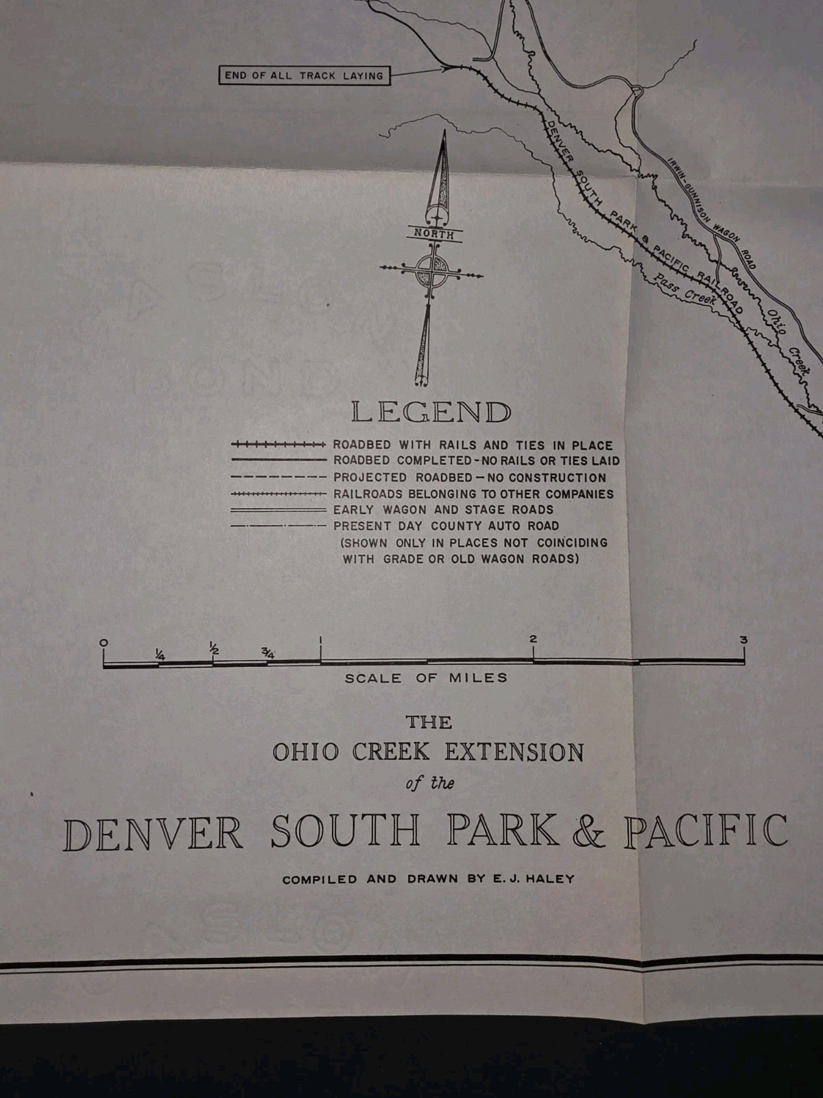 Original 1900s Map Ohio Creek Extension Of The Denver South Park & Pacific RR