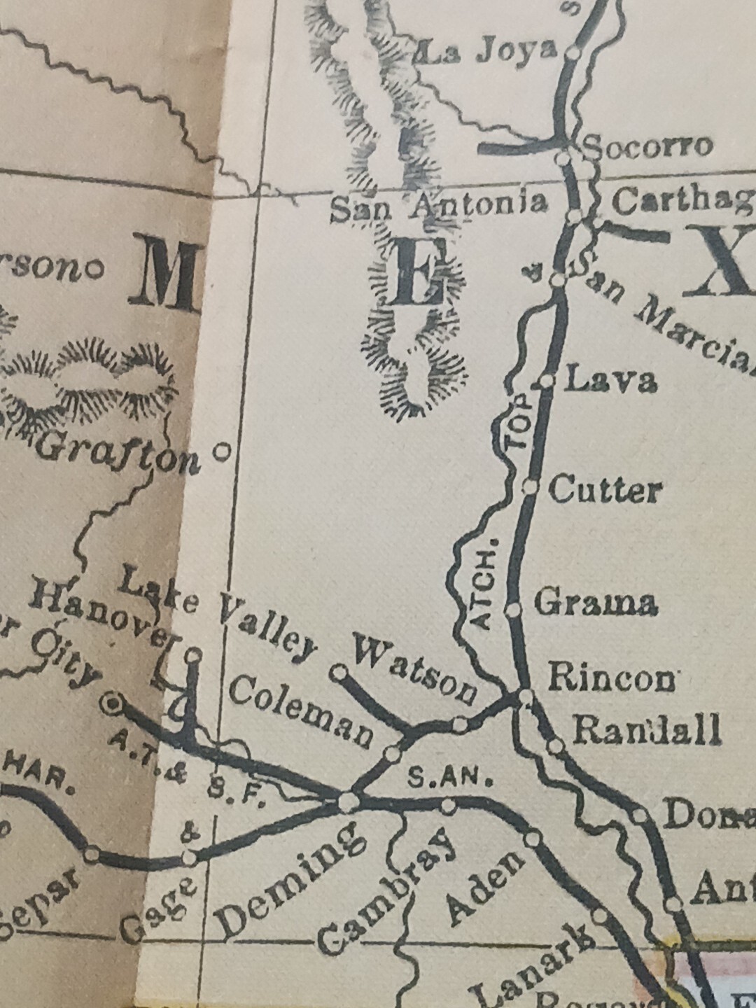 1895 Antique Train Route Map Utah Arizona Colorado NM All Railroad Lines 11″×9″