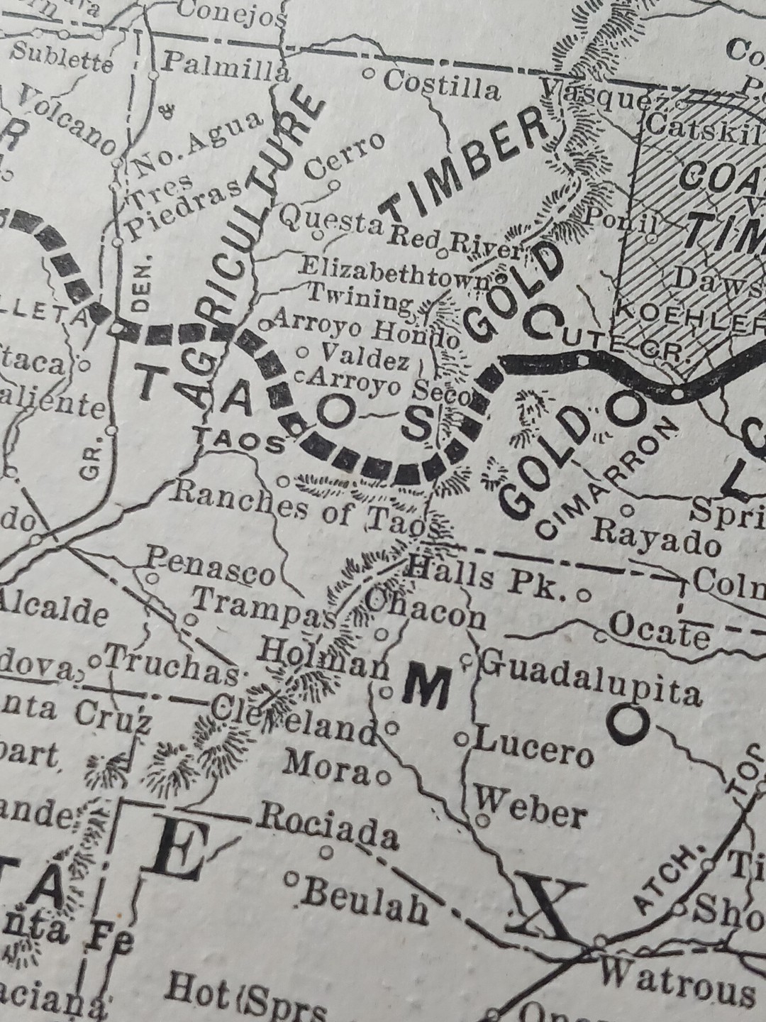 1905 Map ST LOUIS ROCKY MOUNTAIN & PACIFIC RAILROAD Coal Timber Gold New Mexico