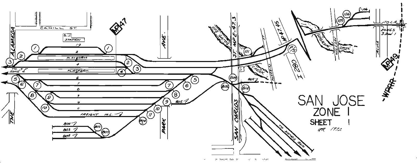Southern Pacific RR 1972 San Jose Zones (1 to 10) S.P.I.N.S. PDF pages on DVD
