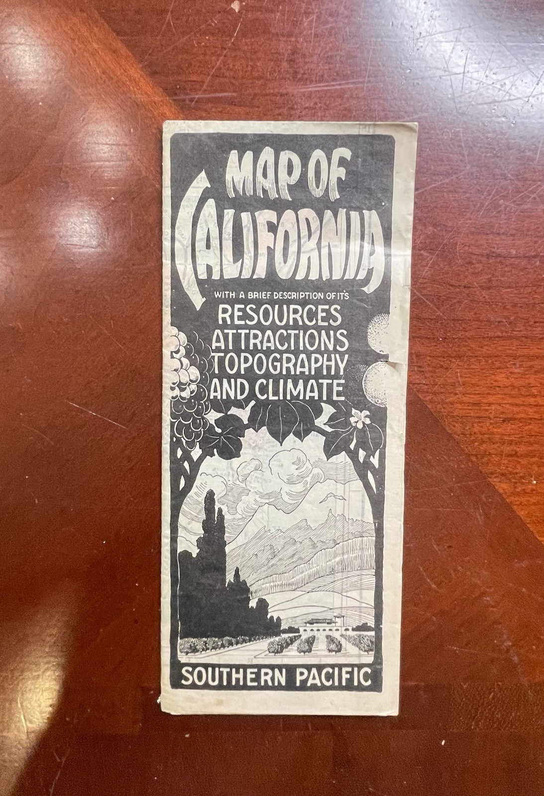 Southern Pacific Railroad Map of California 1917 with Resources & Attractions