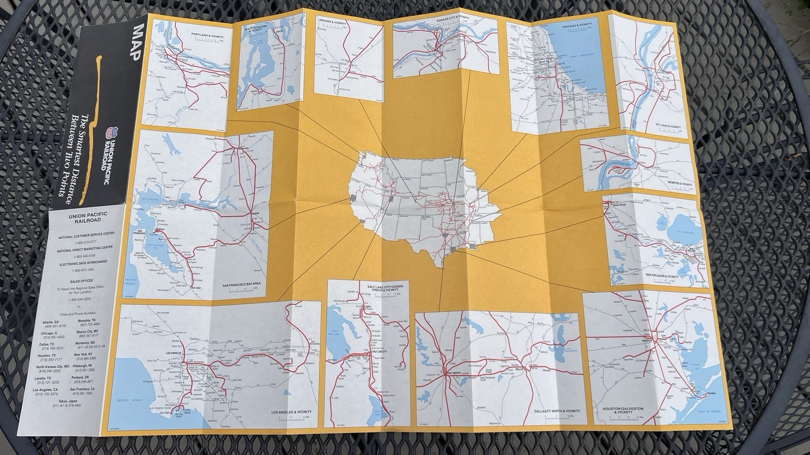Union Pacific Railroad 1988 System Map UPR