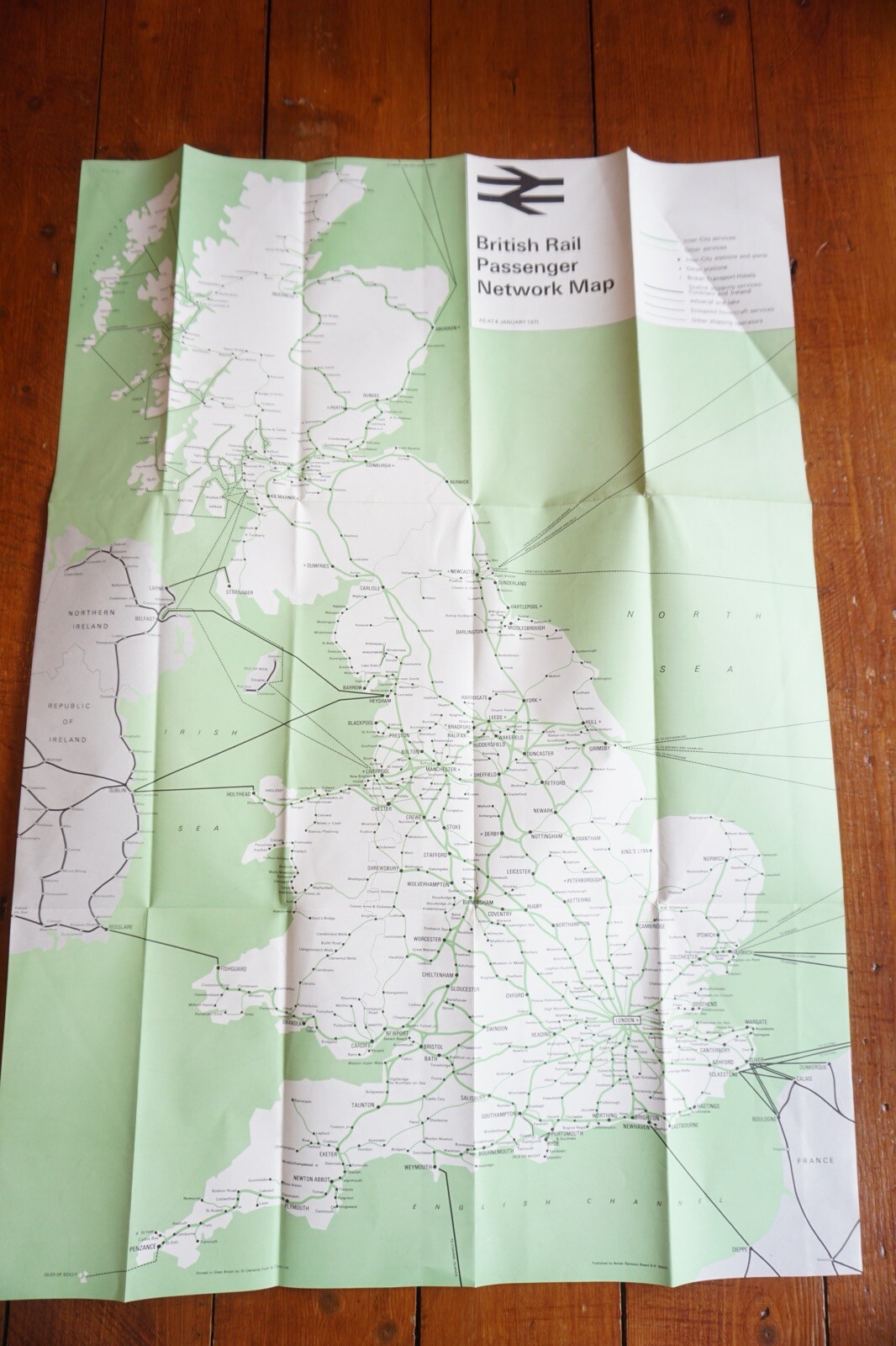 Jan 1971 British Rail Passenger Network Railway Map London Midland Region VGC