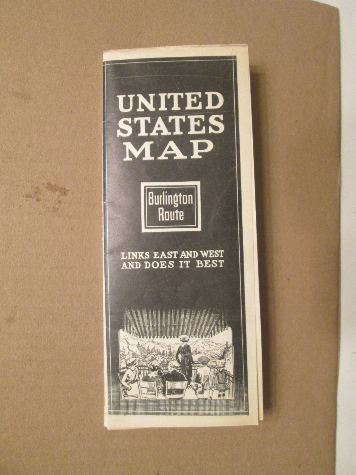Burlington Route Map of the United States circa 1920