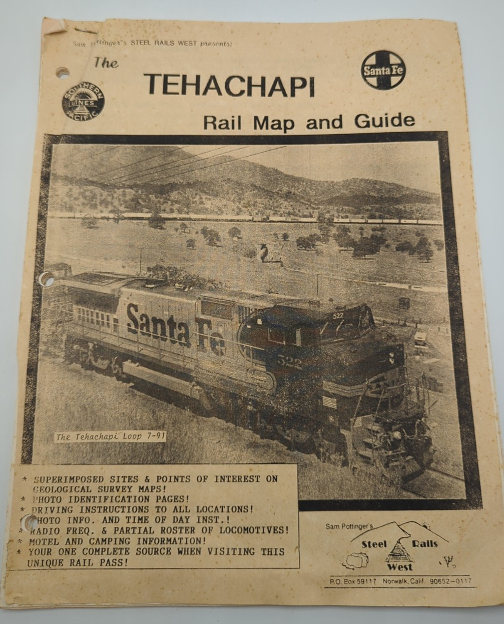 TEHACHAPI 1991 Rail Map and Guide – Sam Pottinger Steel Rails West