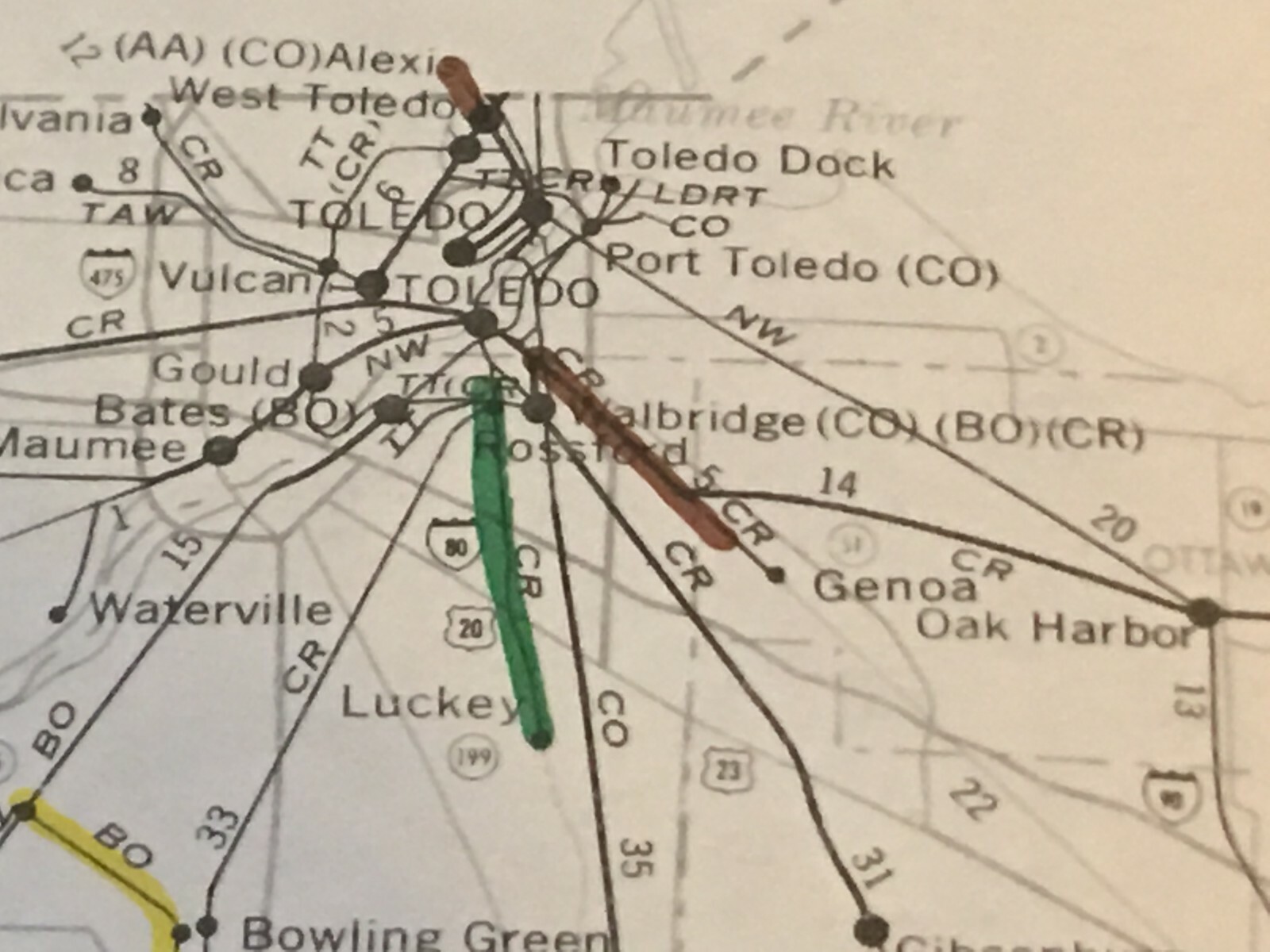 Vintage 1976 Ohio Transportation Map●Federal Railroad Administration●11″x17″