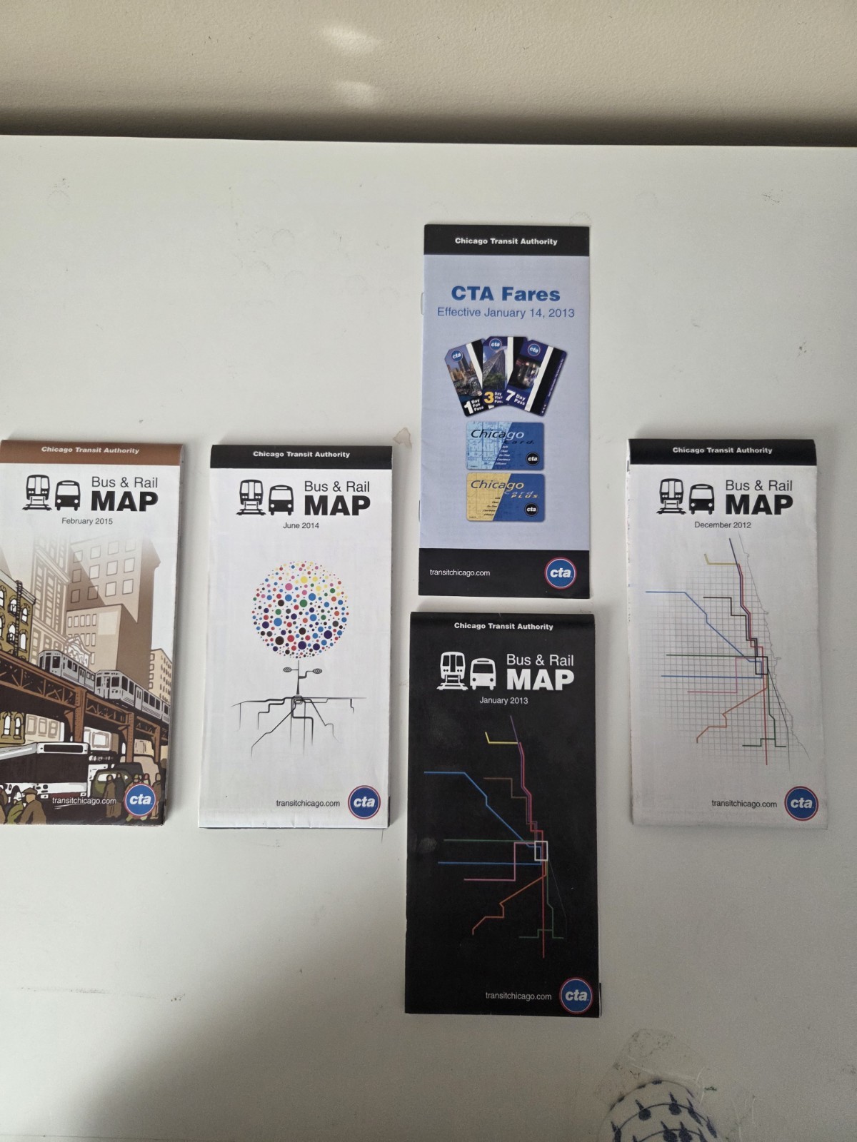 Chicago Transit Authority (CTA) Bus & Rail Maps 2012, 13, 14, 15 +CTA Fares 2013