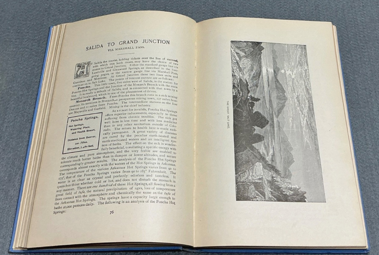 1899 DENVER RIO GRANDE RAILROAD COLORADO-CALIFORNIA WESTERN GUIDEBOOK w/RARE MAP