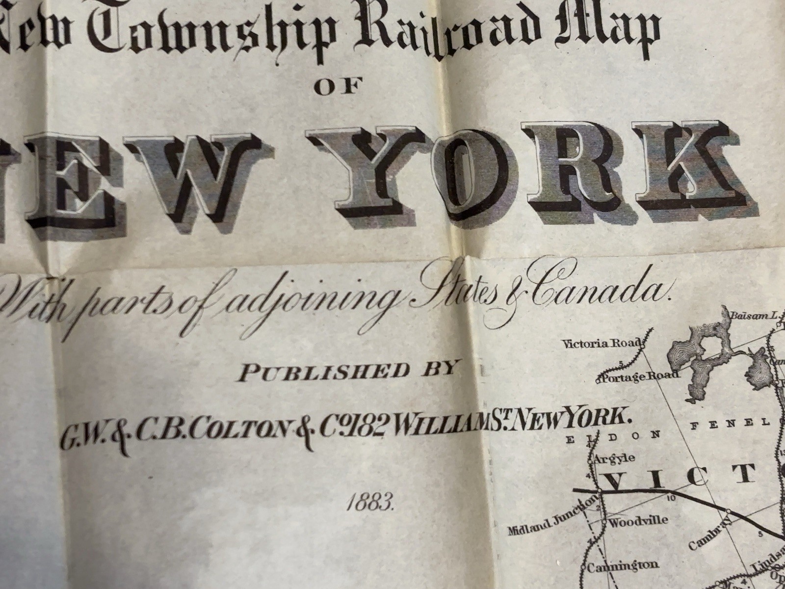 Railroad Collectibles Coltons Rail Road Map NY Canada 1883 & Romance Of Railway