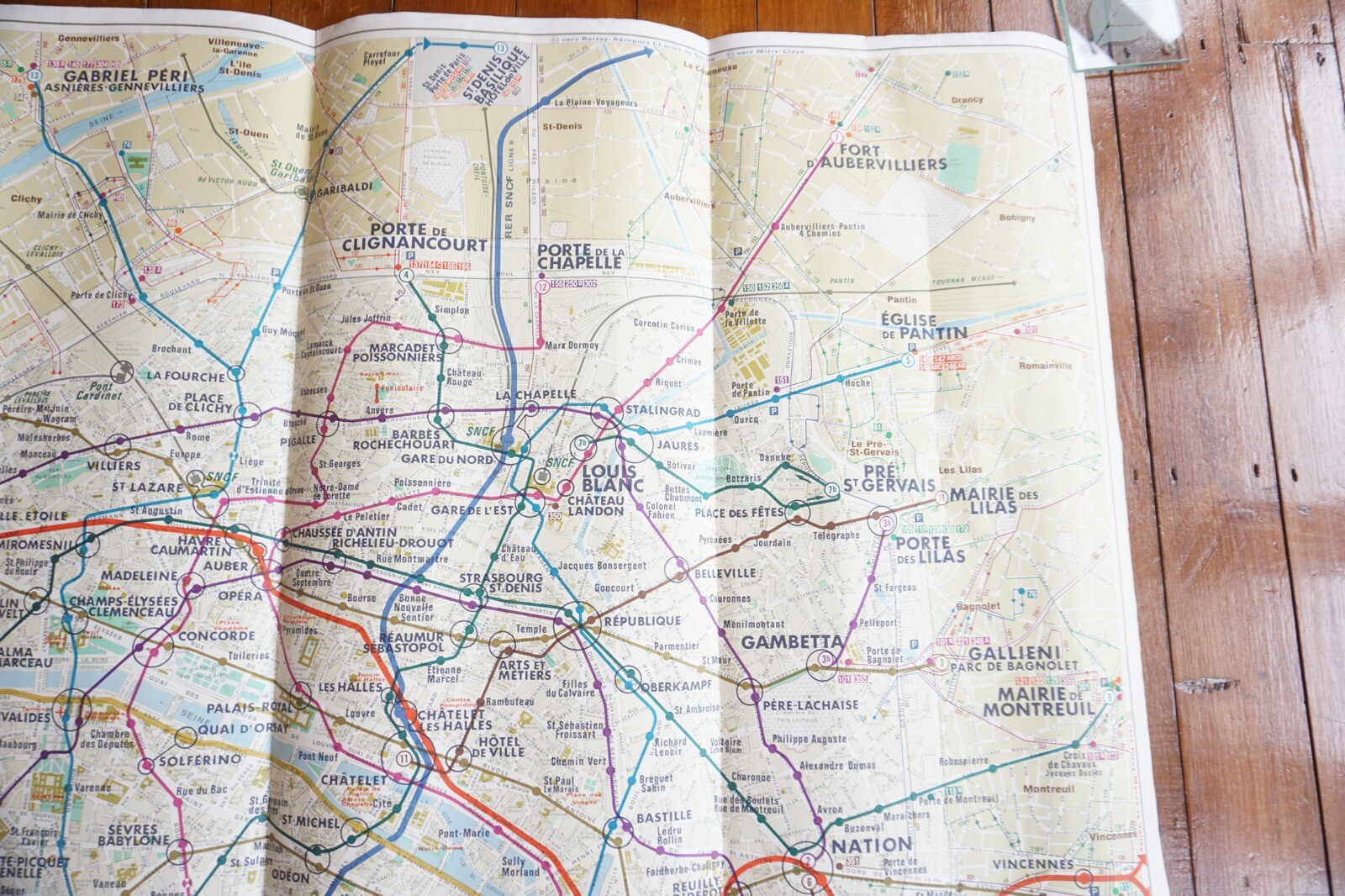 1982 France RATP Metro Underground Tube Map Railway Quad Poster