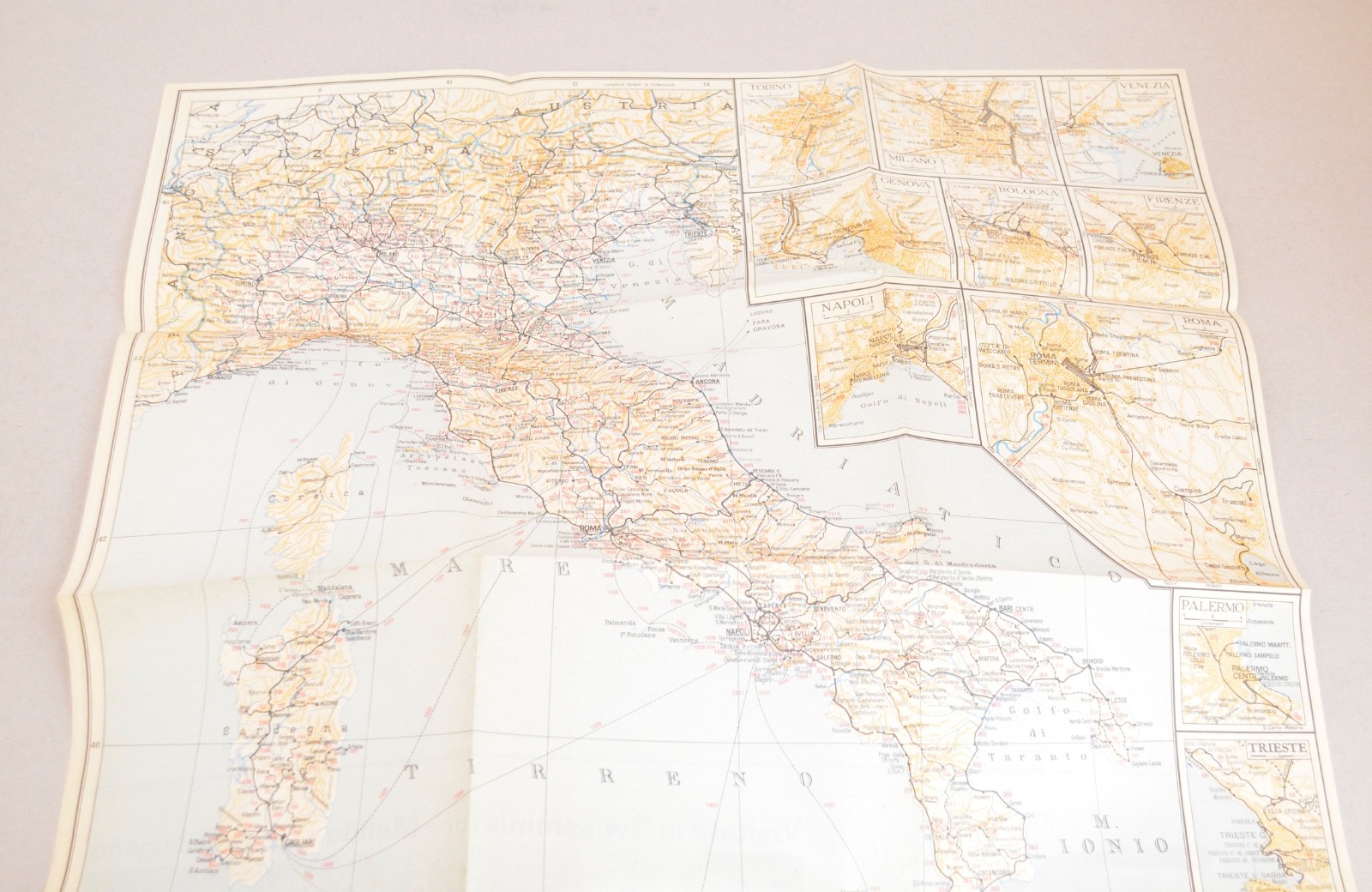 Railway Map Italy Carta Ferroviara D’Italia 27th September 1970