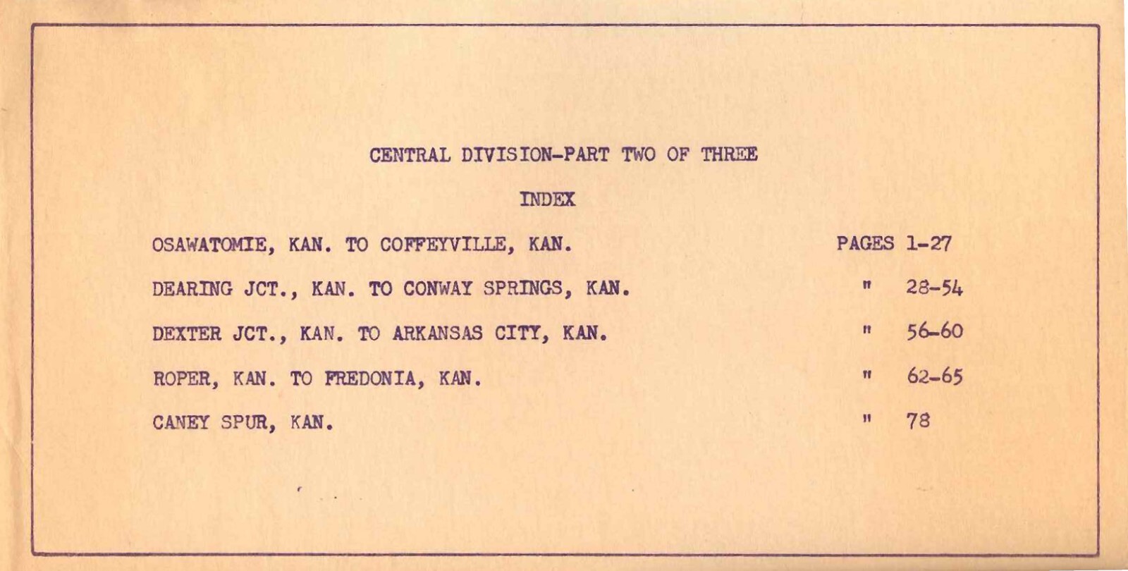 Missouri Pacific 1960 Central Division Pt 2 Condensed Profile PDF Pages on DVD