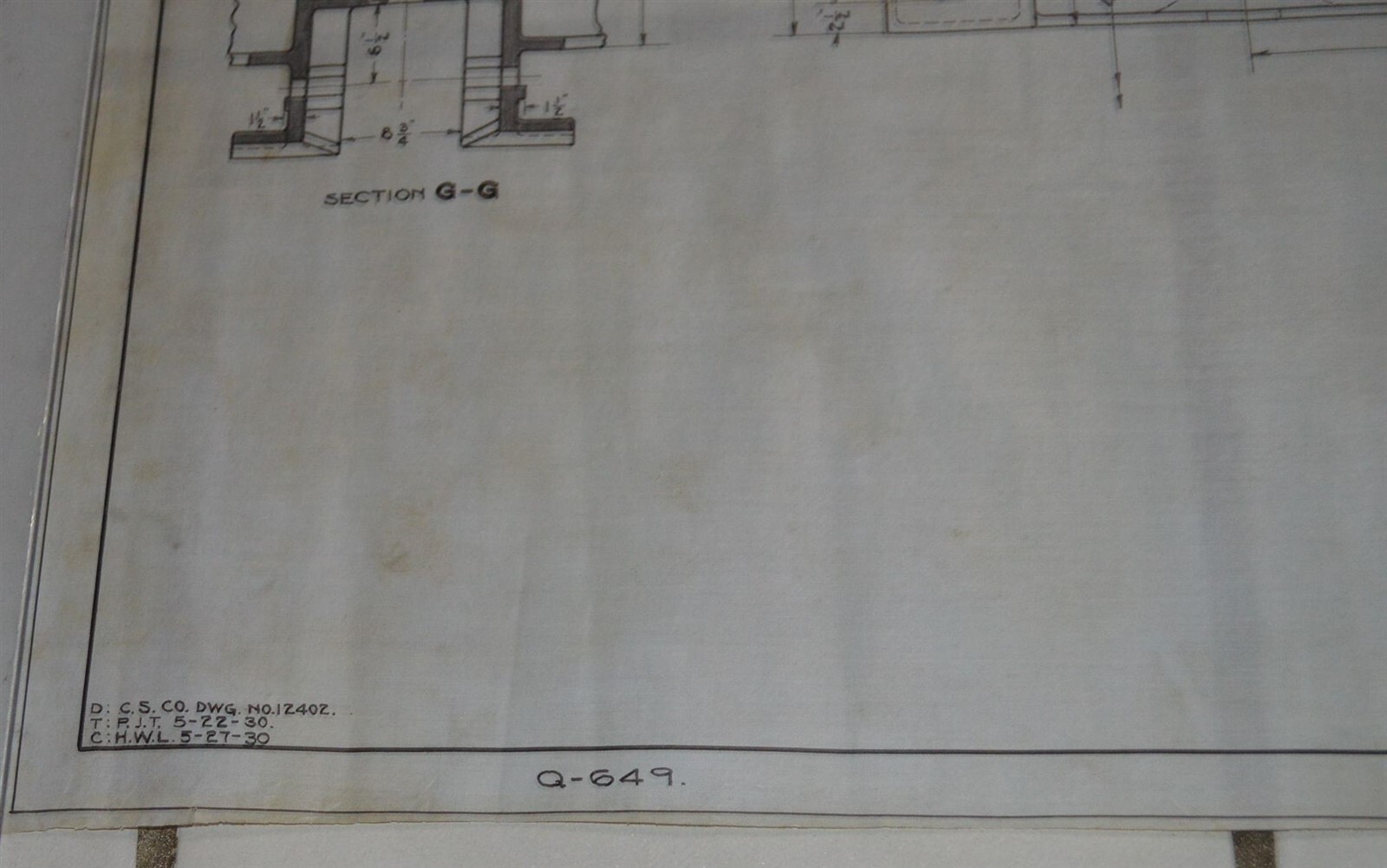 Original 1930 5ft+ Northern Pacific Railroad Blueprint Locomotive Tender Frame