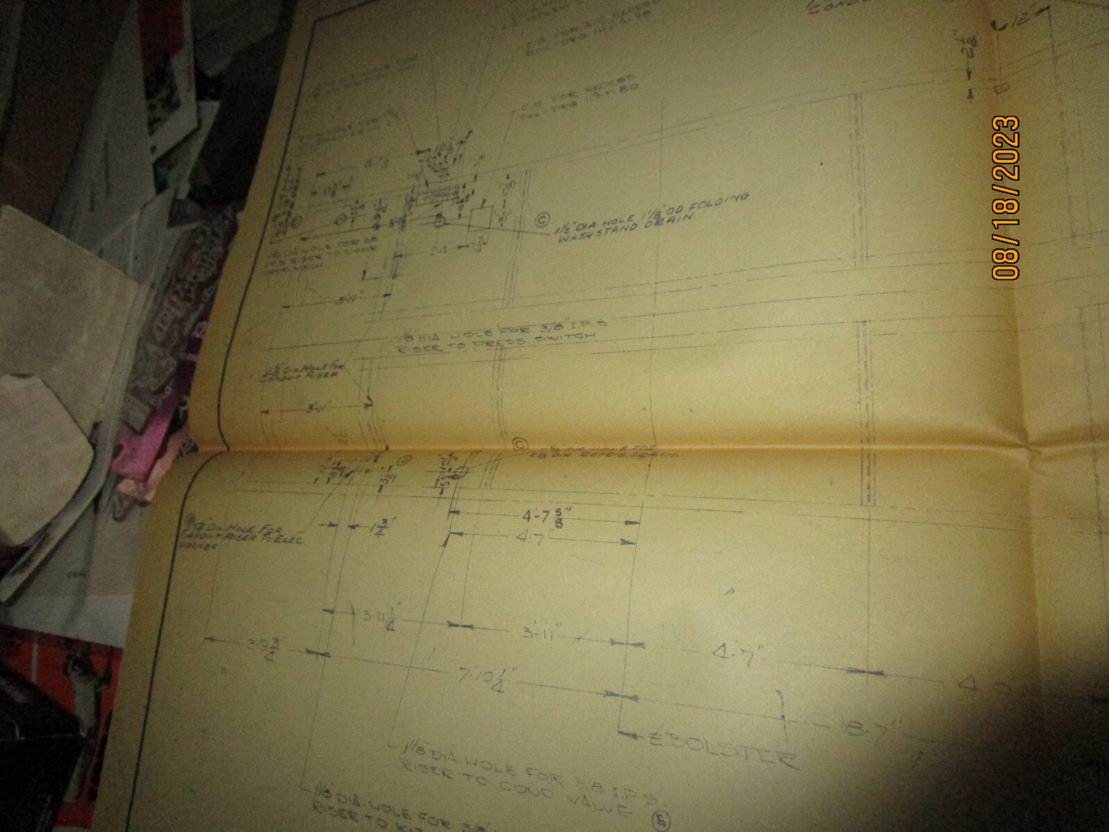 Vintage 1949-1950 Baltimore & Ohio B&O Blueprint Copy Drawing – see photos 18X44