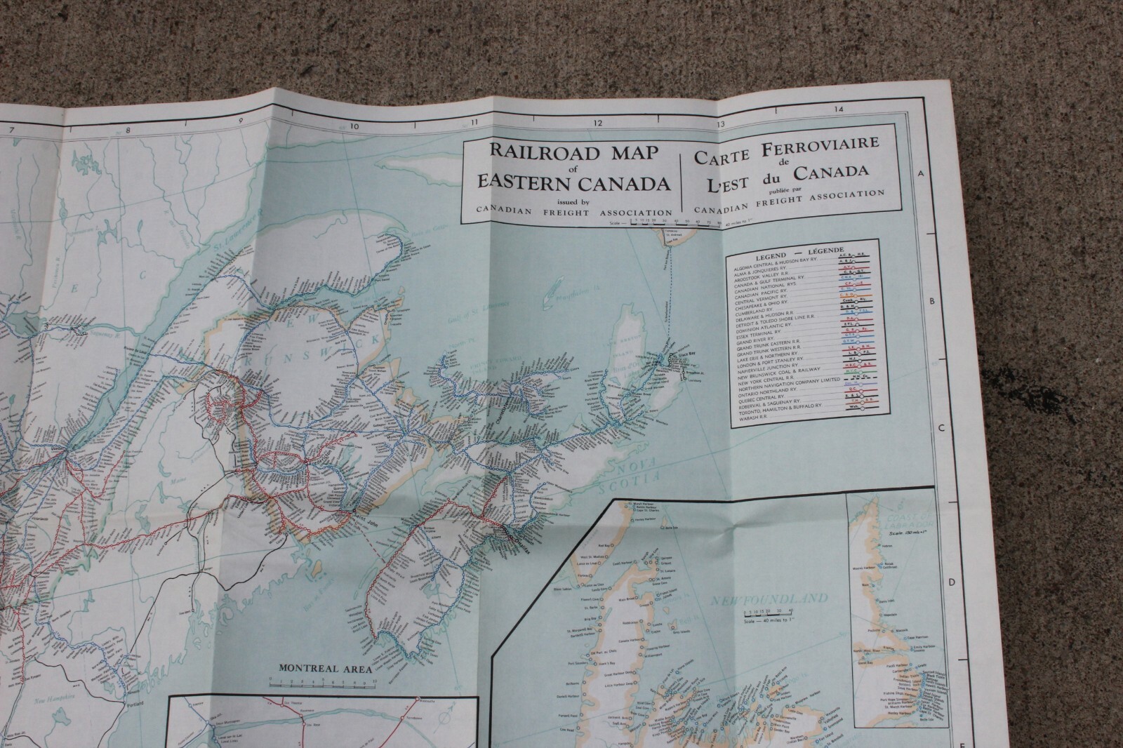 Railroad Map of Eastern Canada by Canadian Freight Association