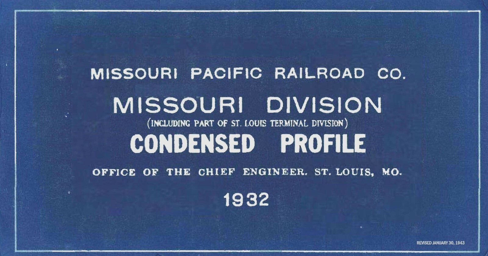 Missouri Pacific 1943 Missouri Division Condensed Profile PDF Pages on DVD