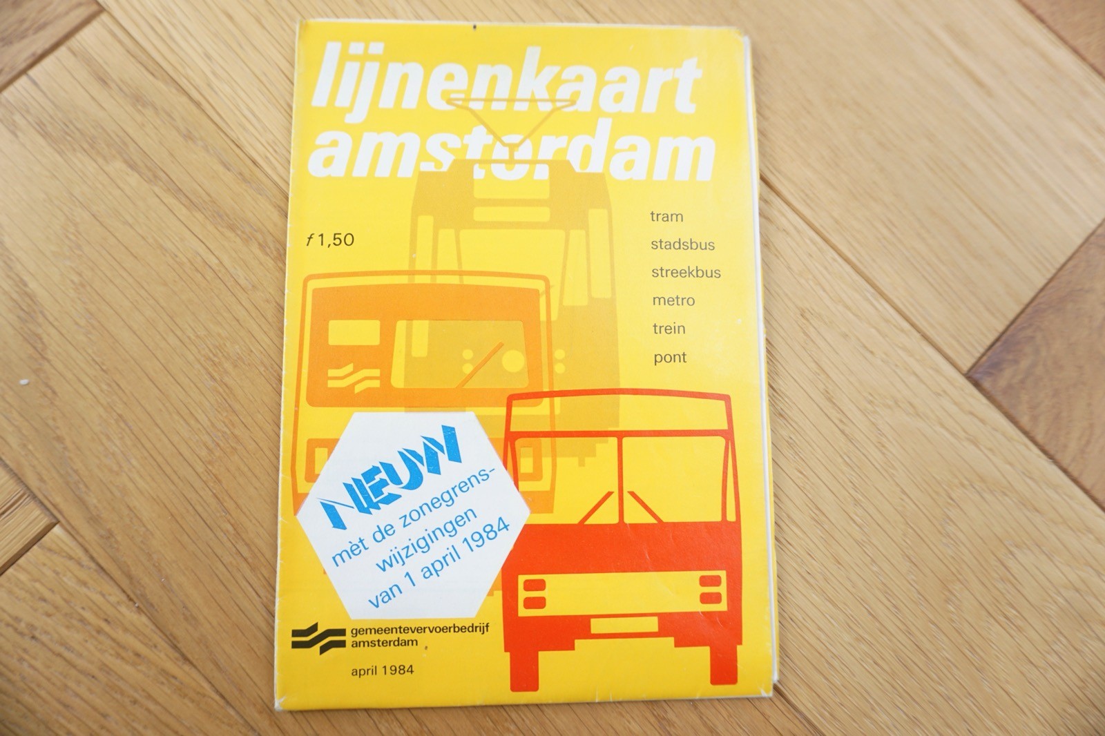 April 1983 Amsterdam Netherlands GVB Bus Tram Route Map