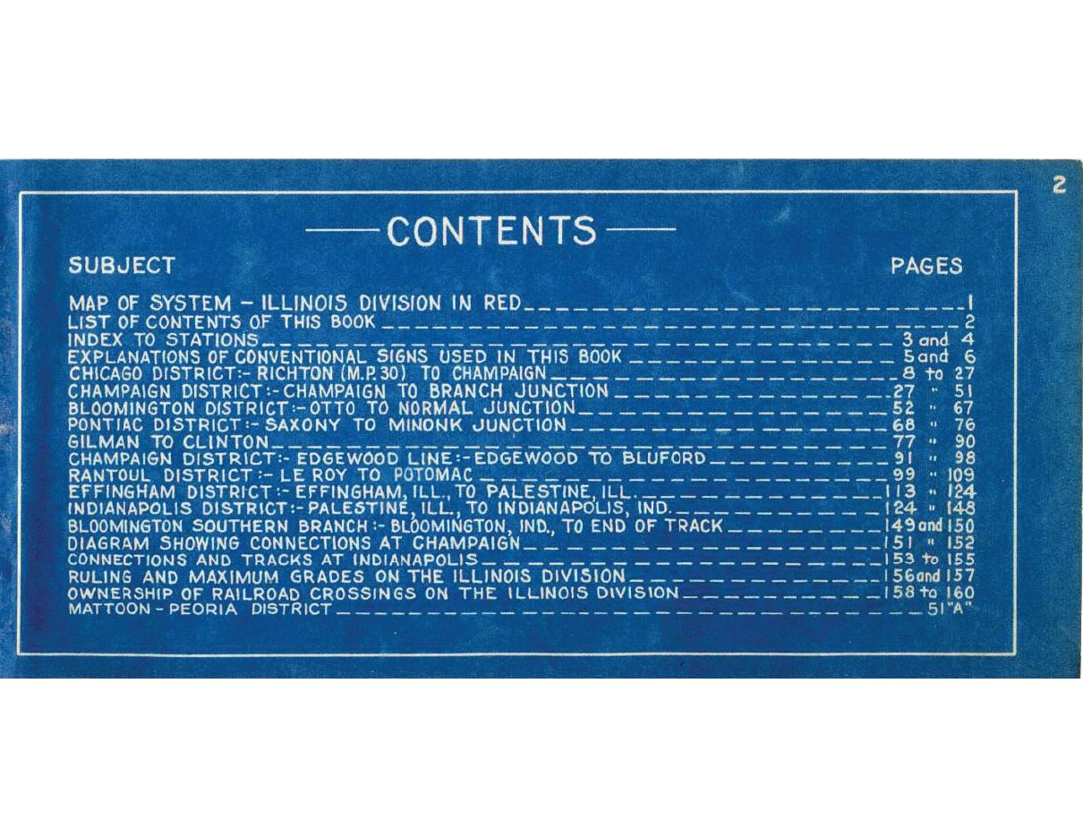 Illinois Central RR 1945 Illinois Division Condensed Profiles PDF pages on DVD