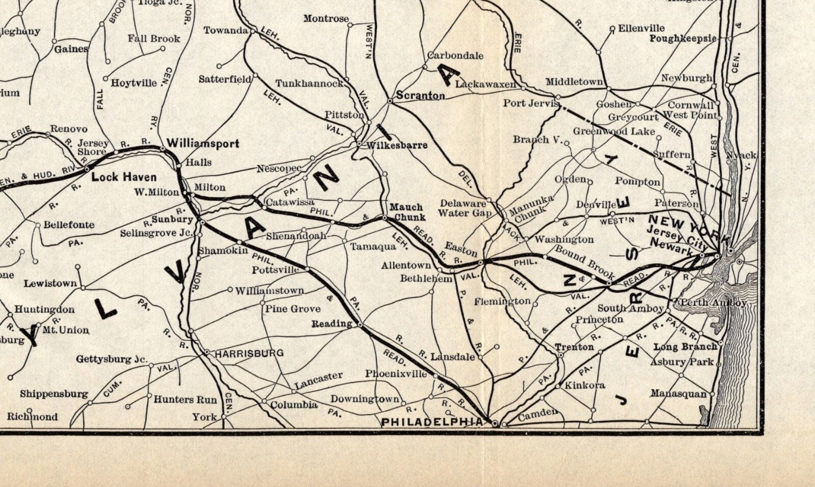 1907 Antique Buffalo Rochester Pittsburgh Railway Map Vintage Railroad Map 1484