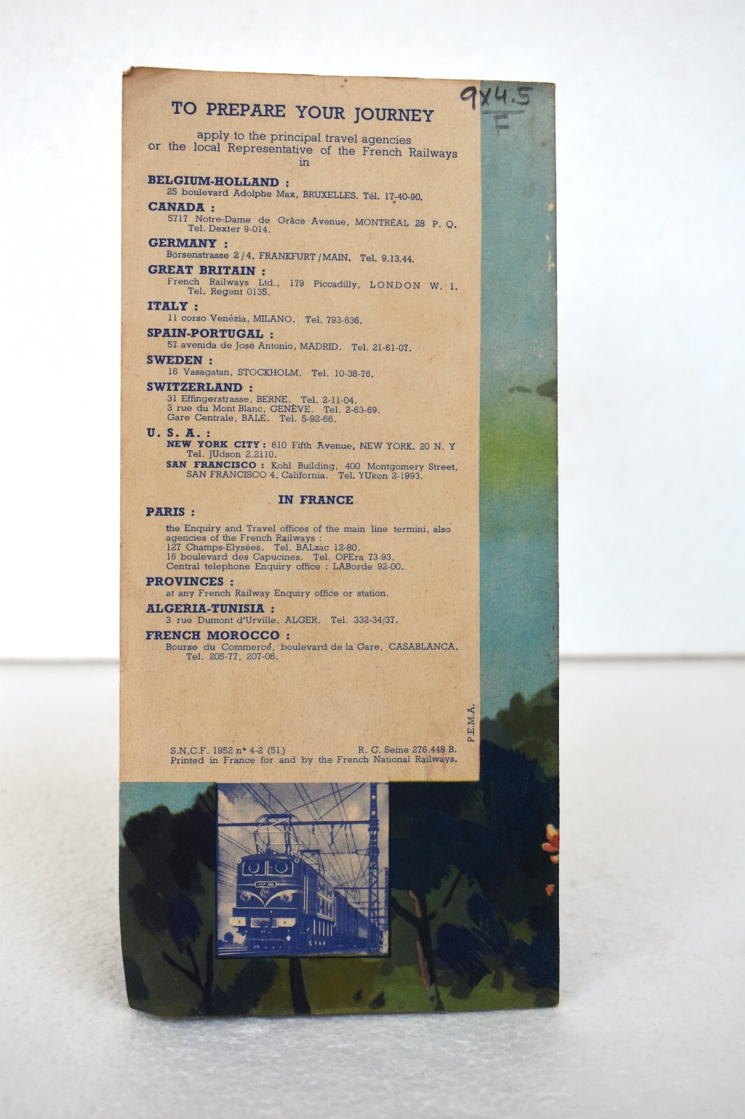 Vintage Map France By Train The French Riviera Journey Travelling Map Guide Old