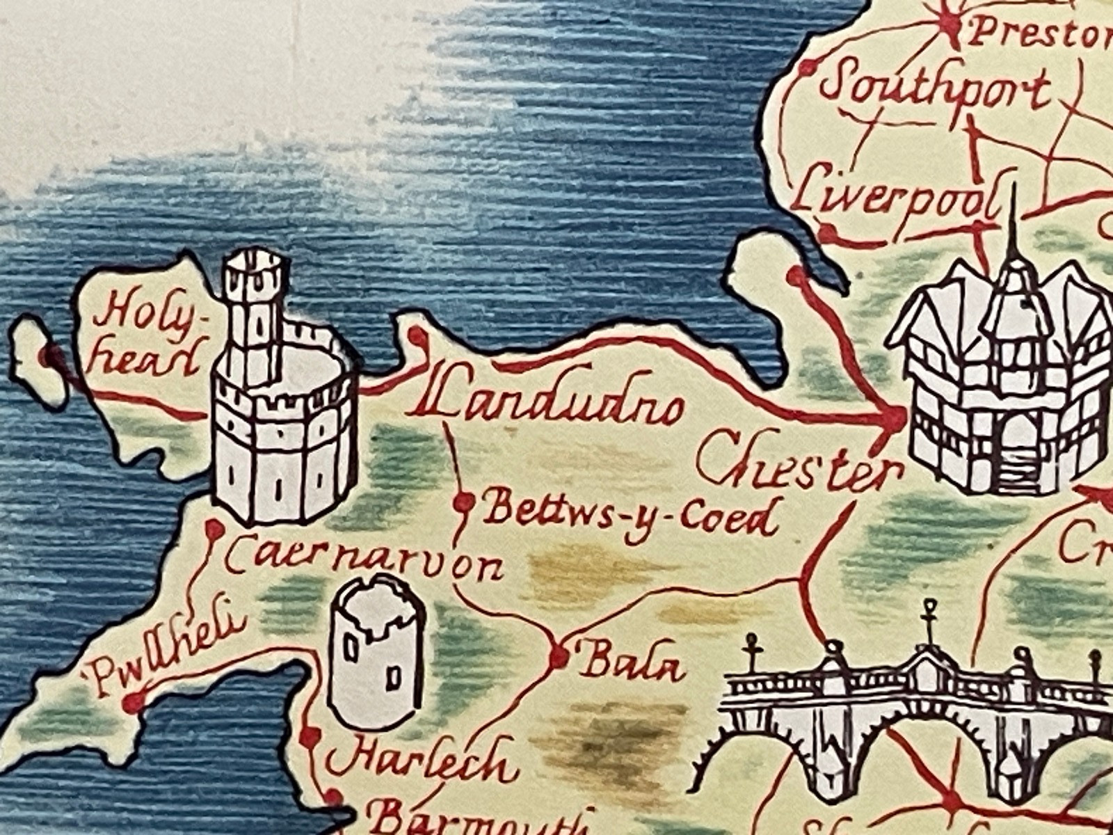 Vintage British Rail Map of the British Isles. Circa 1960s. Unfolded-24″ by 28″