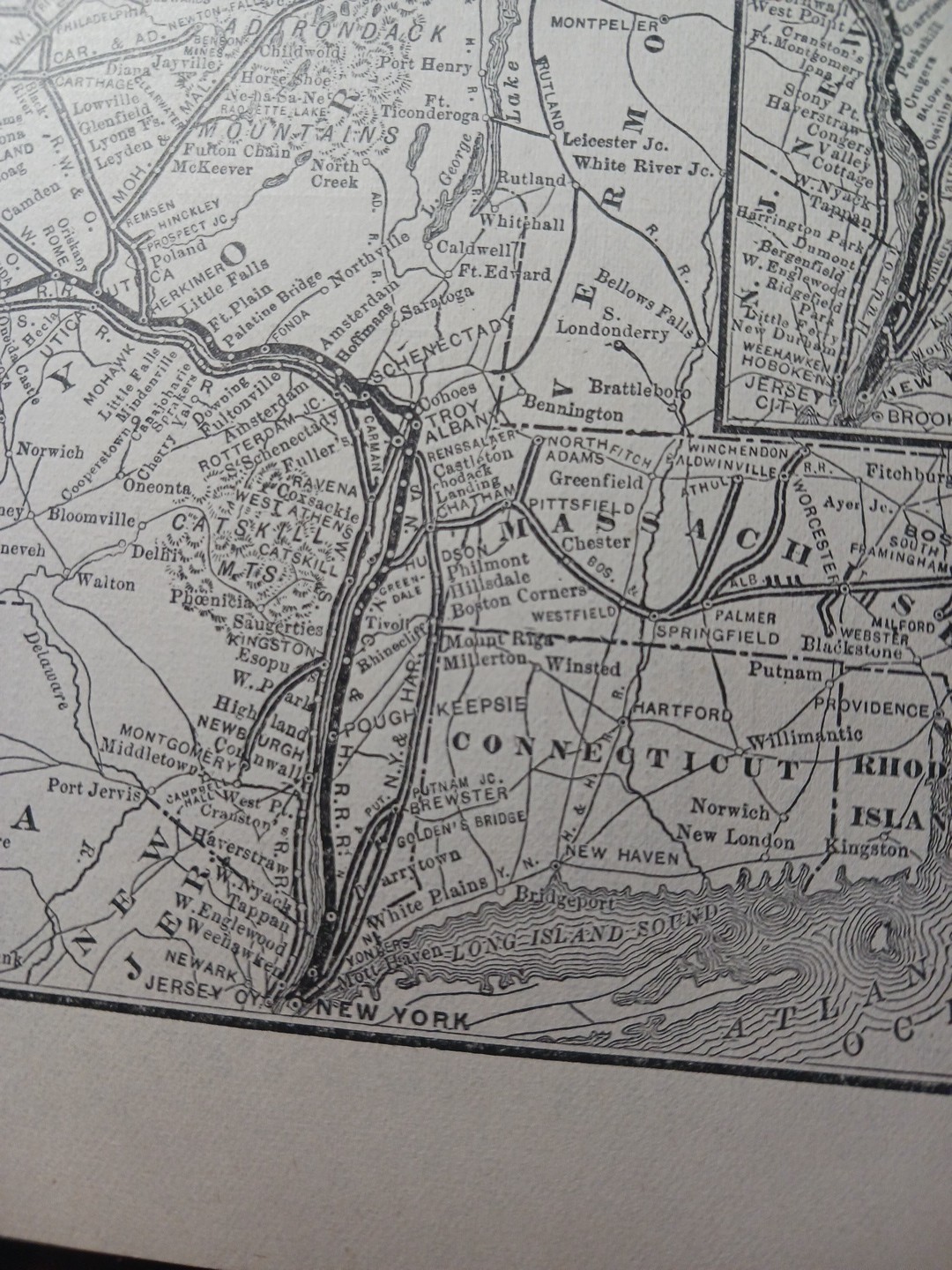 ~1904 Vintage Railway Map NEW YORK CENTRAL & HUDSON RIVER RAILROAD All Routes NY