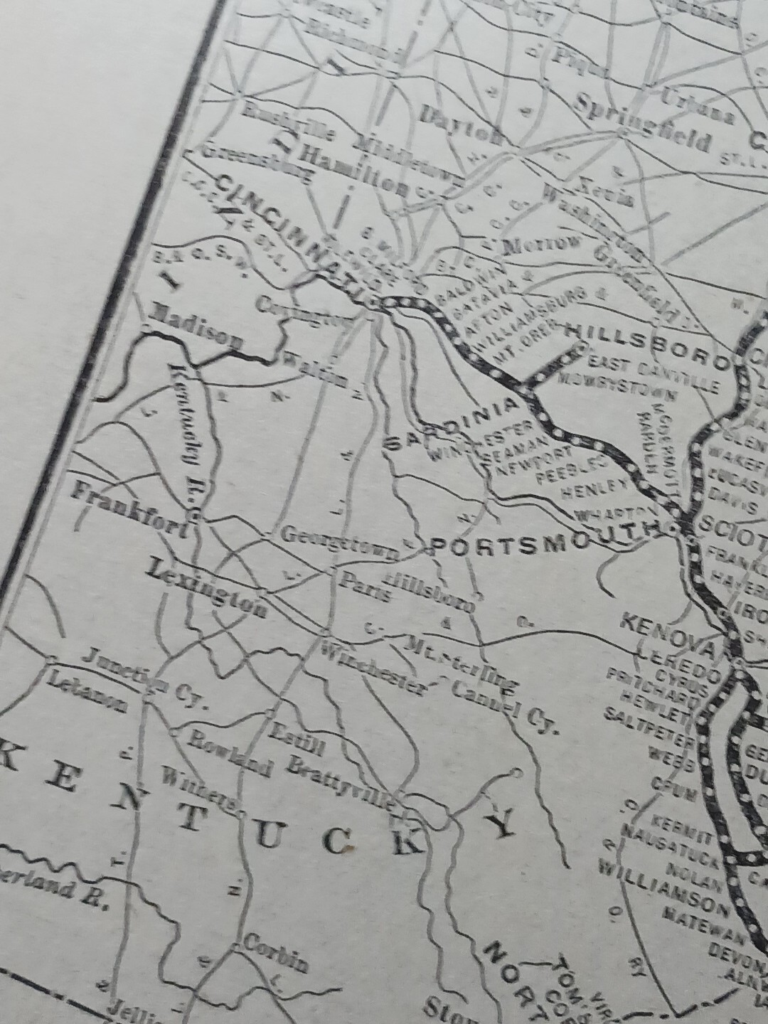 1910 Train Route Map NORFOLK & WESTERN RAILWAY and Connections All Depot Station