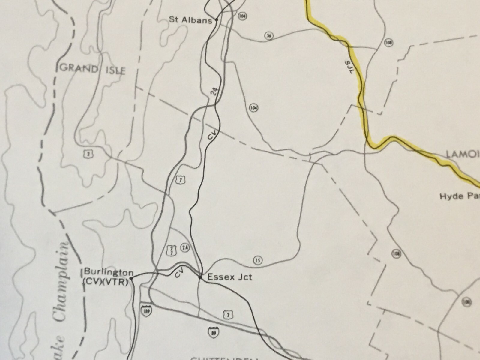 Vintage 1975 New Hampshire-Vermont Railroad Transportation Map●FRA●11″x17″