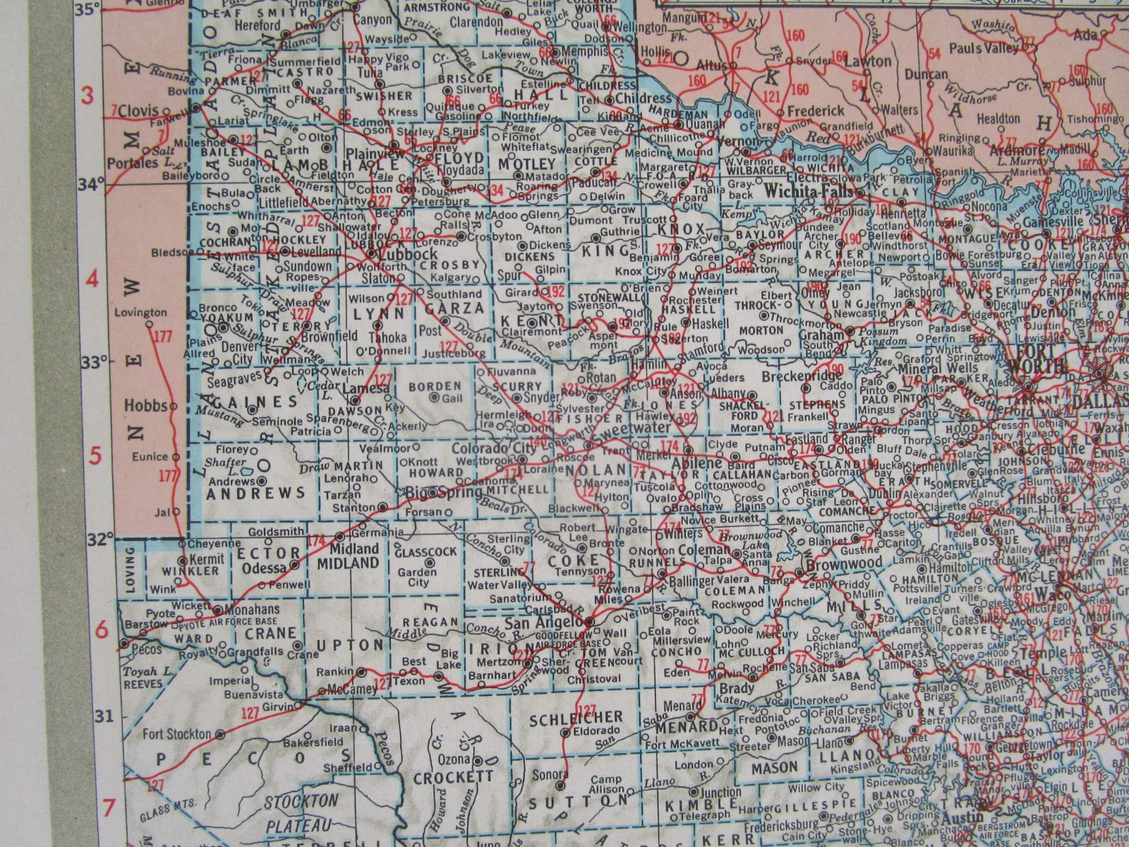TX UT Vtg 1951 TEXAS RAILROAD Map. QUANAH ACME & PACIFIC RR ~or~ UTAH 1950s
