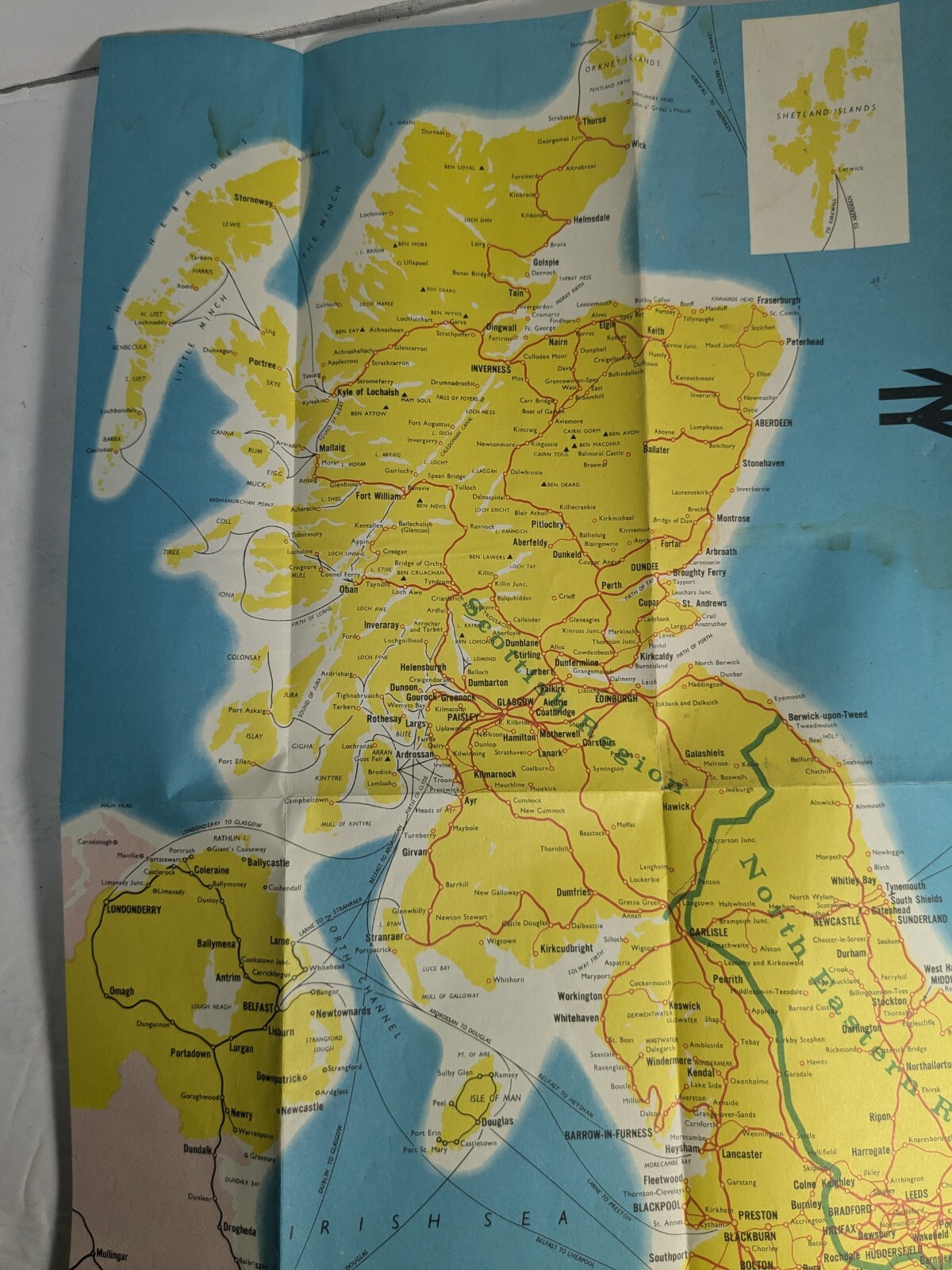 January 1965 British Rail Map Poster Railway Railroad