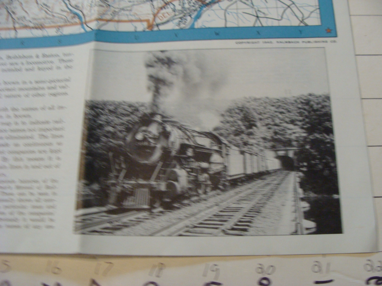 vintage 1942 RAILROADS OF PENNSYLVANIA folded 22 x 17″ map;