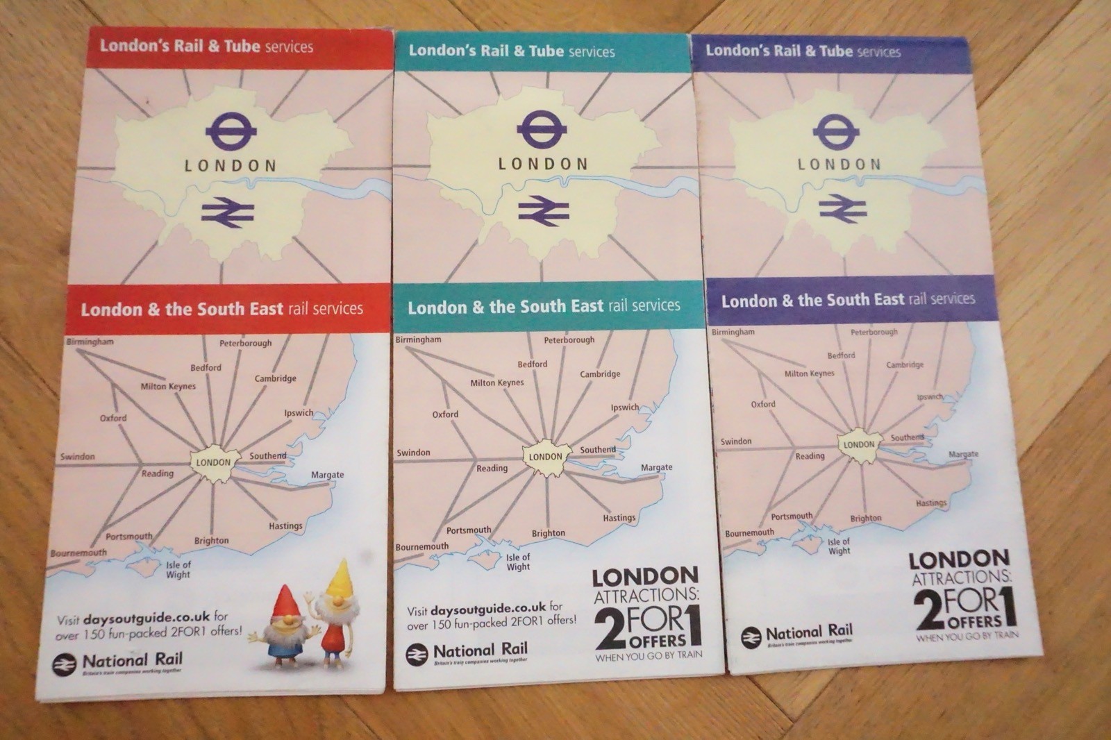 2012 2015 2017 London Connections Railway & Underground Tube Map x3