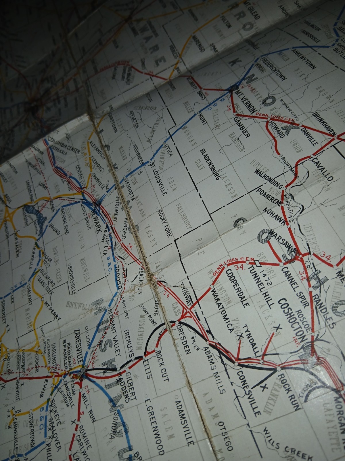 1914 Ohio Railroad Map Published By The state Commissioners Of Public Printing