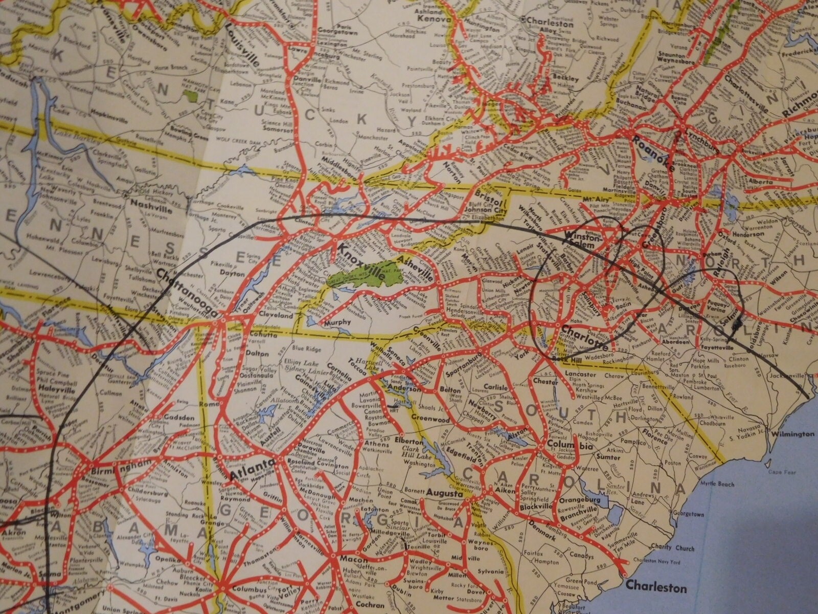 Map Norfolk Southern Operating subsidiaries 1983 NS