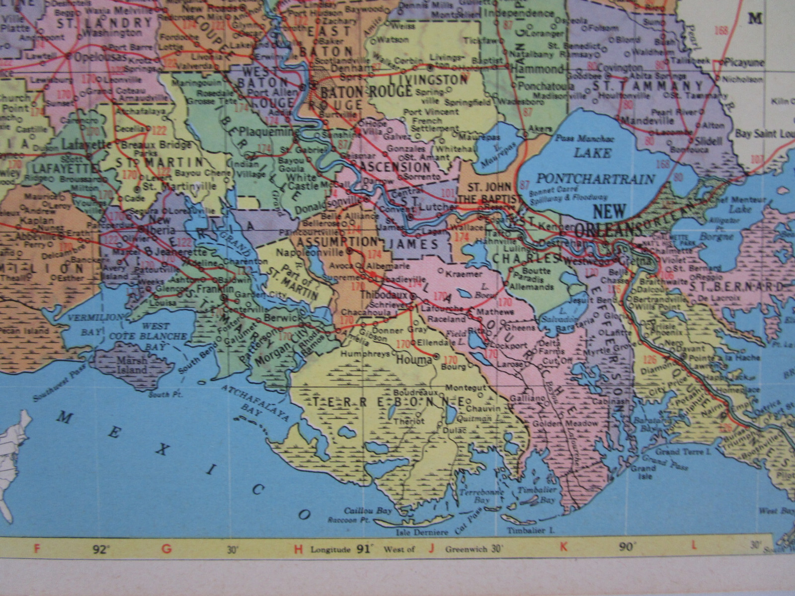 LA ME 1956 LOUISIANA RAILROAD Map. NATCHEZ URANIA & RUSTON RR ~or~ MAINE
