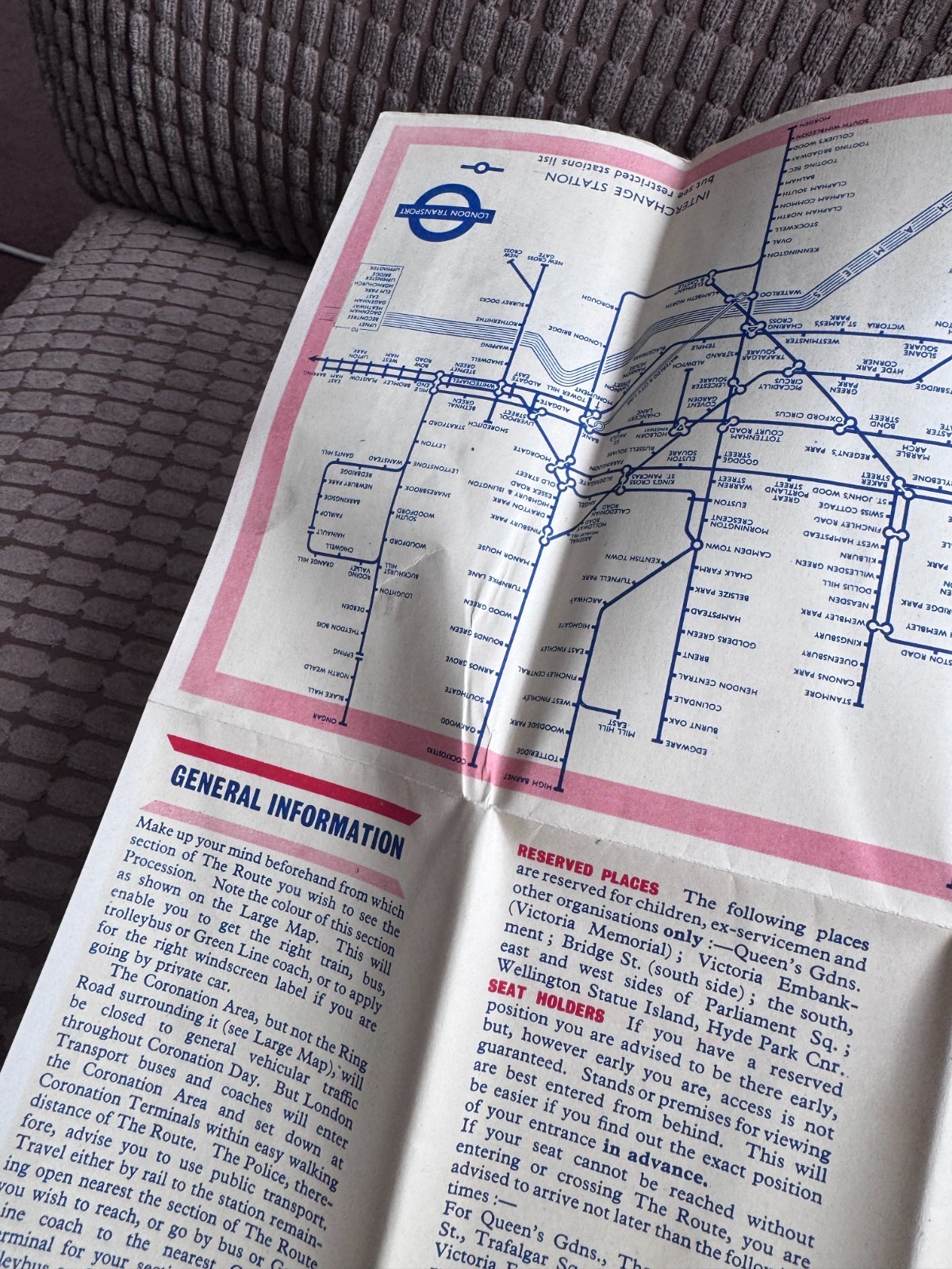 London Transport Underground Tube Map 1953 – Coronation Queen Elizabeth II