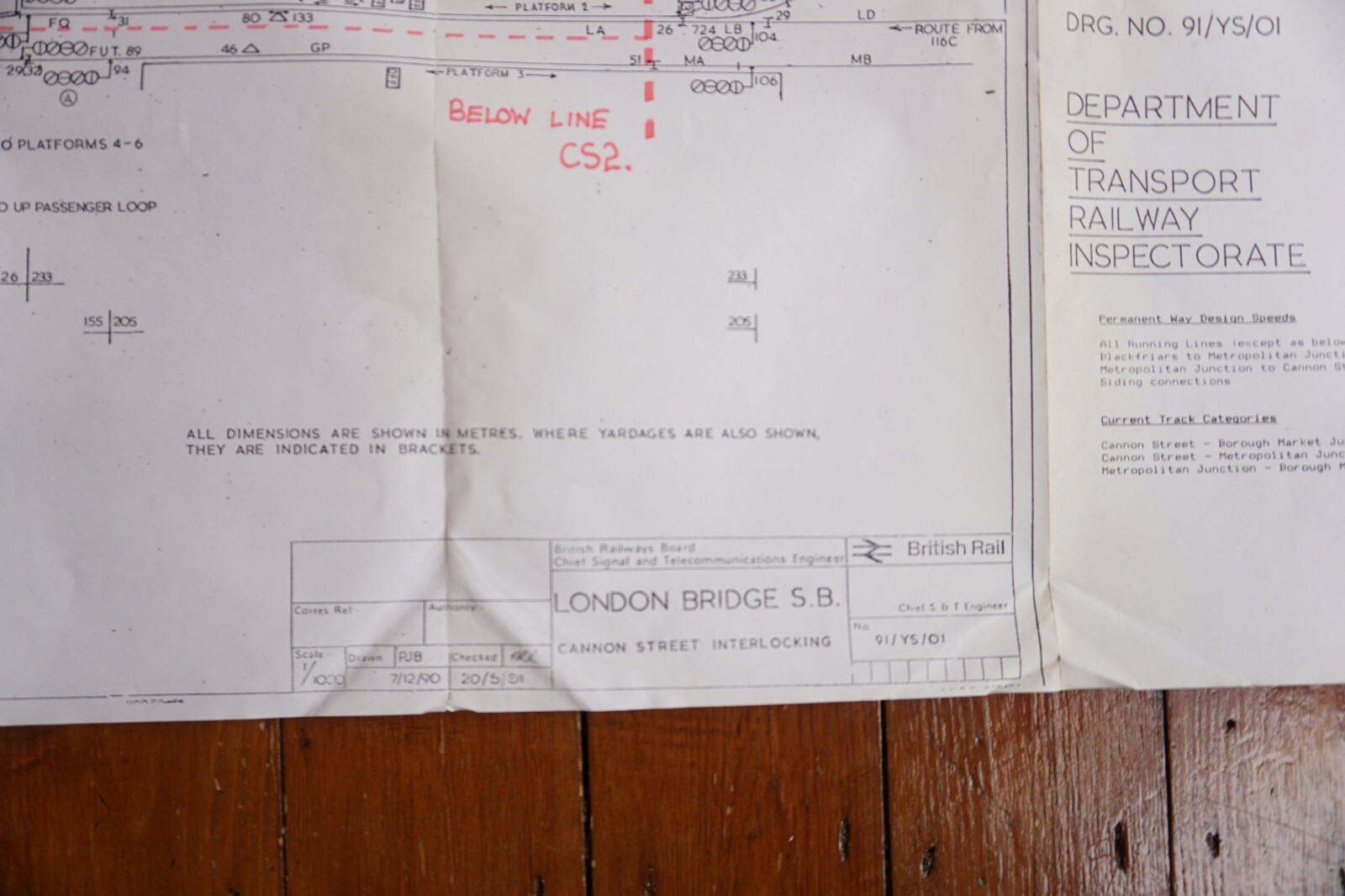 1991 London Bridge Cannon St British Rail Railway Track Plan Map Southern Region