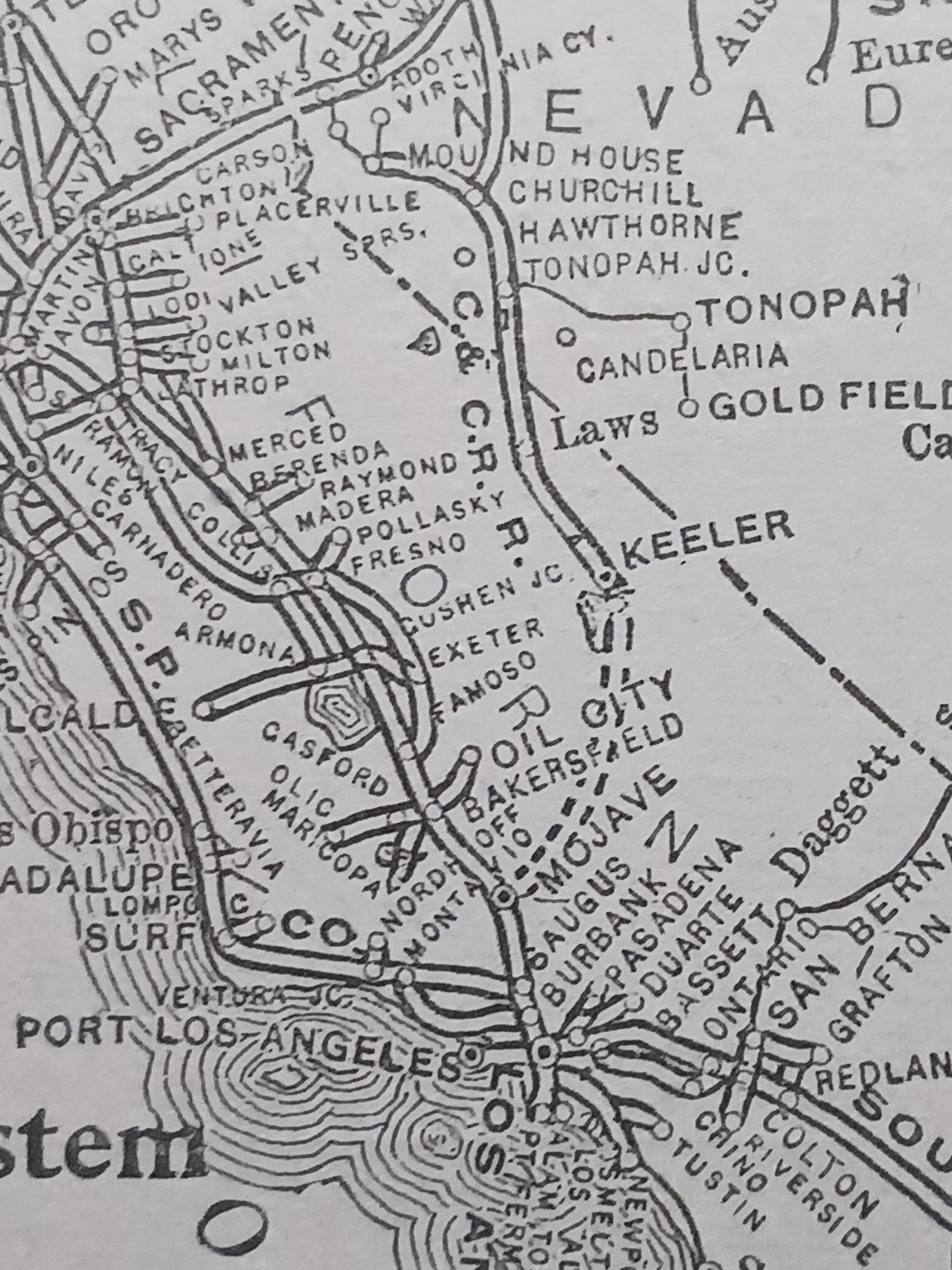 ~1906 Train Route Map UNION PACIFIC SYSTEM All Lines Oregon Short Line Railroad