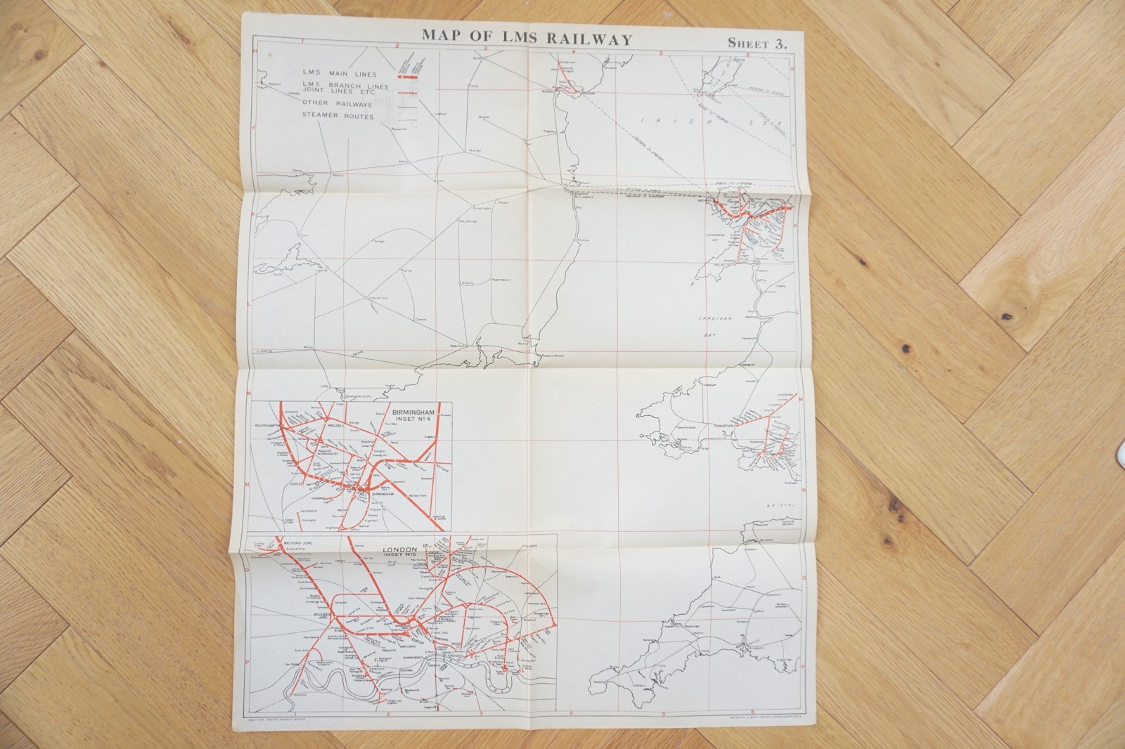 1939 List of Stations & Map (x4) of the LMS Londond Midland Scotland