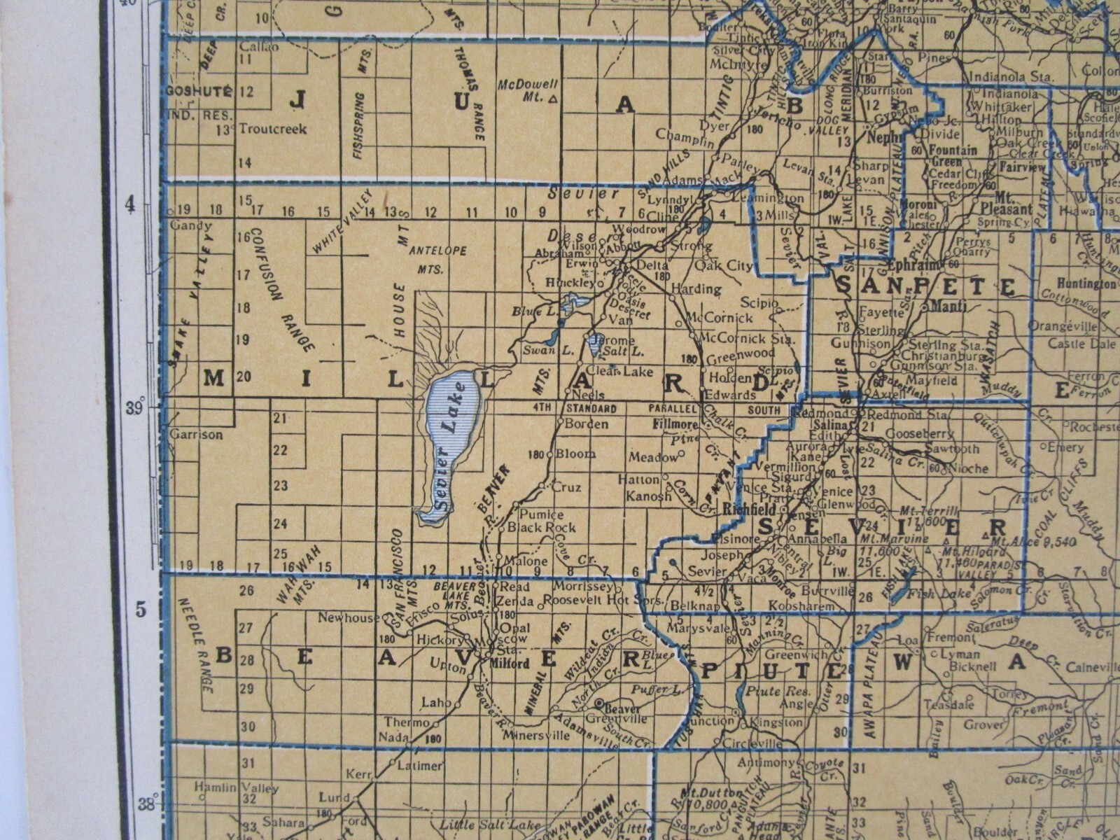 UT TX 1939 UTAH RAILROAD Map. DEEP CREEK RR or TEXAS. SAN BENITO & RIO GRANDE
