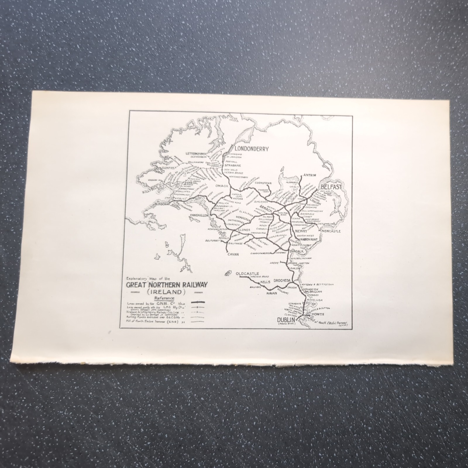 Original 1930 Great Northern Railway Ireland Map