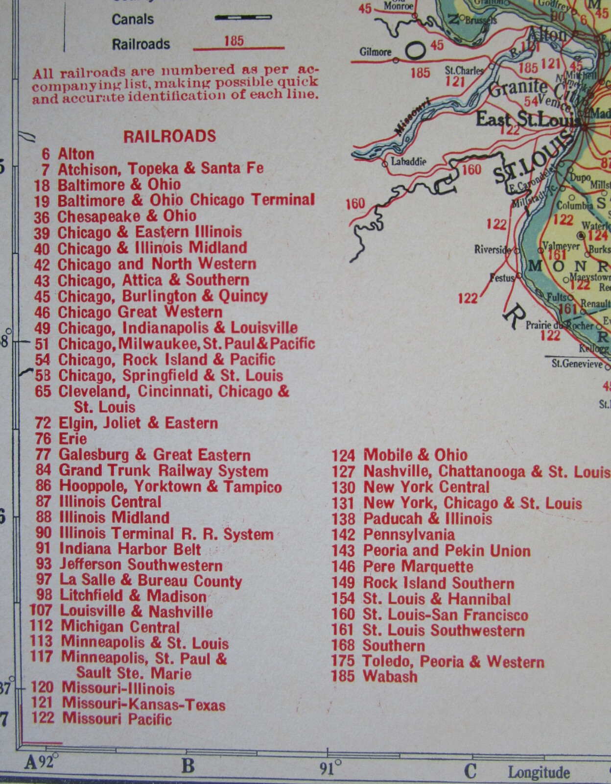 1942 ID RAILROAD Map NEZ PERCE & IDAHO RR ~or~ IL Map PADUCAH & ILLINOIS RR