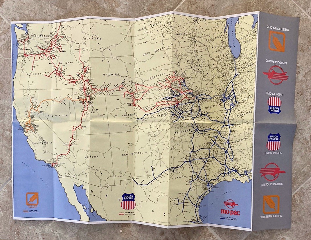 Union Pacific/Missouri Pacific/Western Pacific Map(undated, ca 1980’s?)