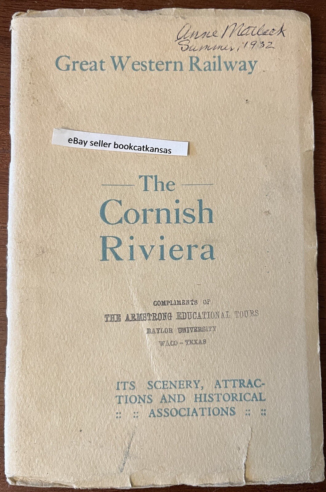 1932 Big Britain Railroad Map Cornish Riviera Guide Book Great Western Railway