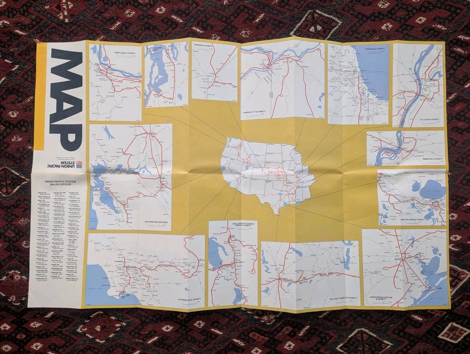 Union Pacific Railroad 1984 System Map  (Union Pacific RR / Missouri Pacific RR}