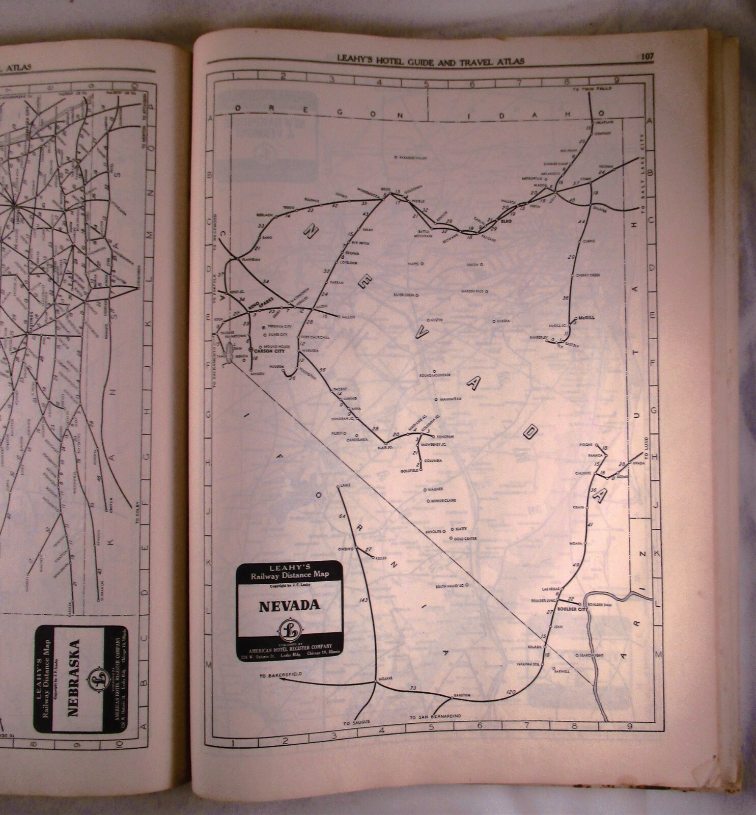 1950 Leahy Hotel Guide Travel Atlas Santa Fe Railrod Canada United States Mexico