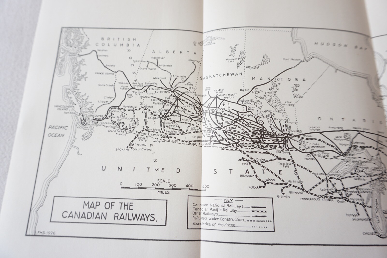 1928 Map of Canada Railways Original Railway Map