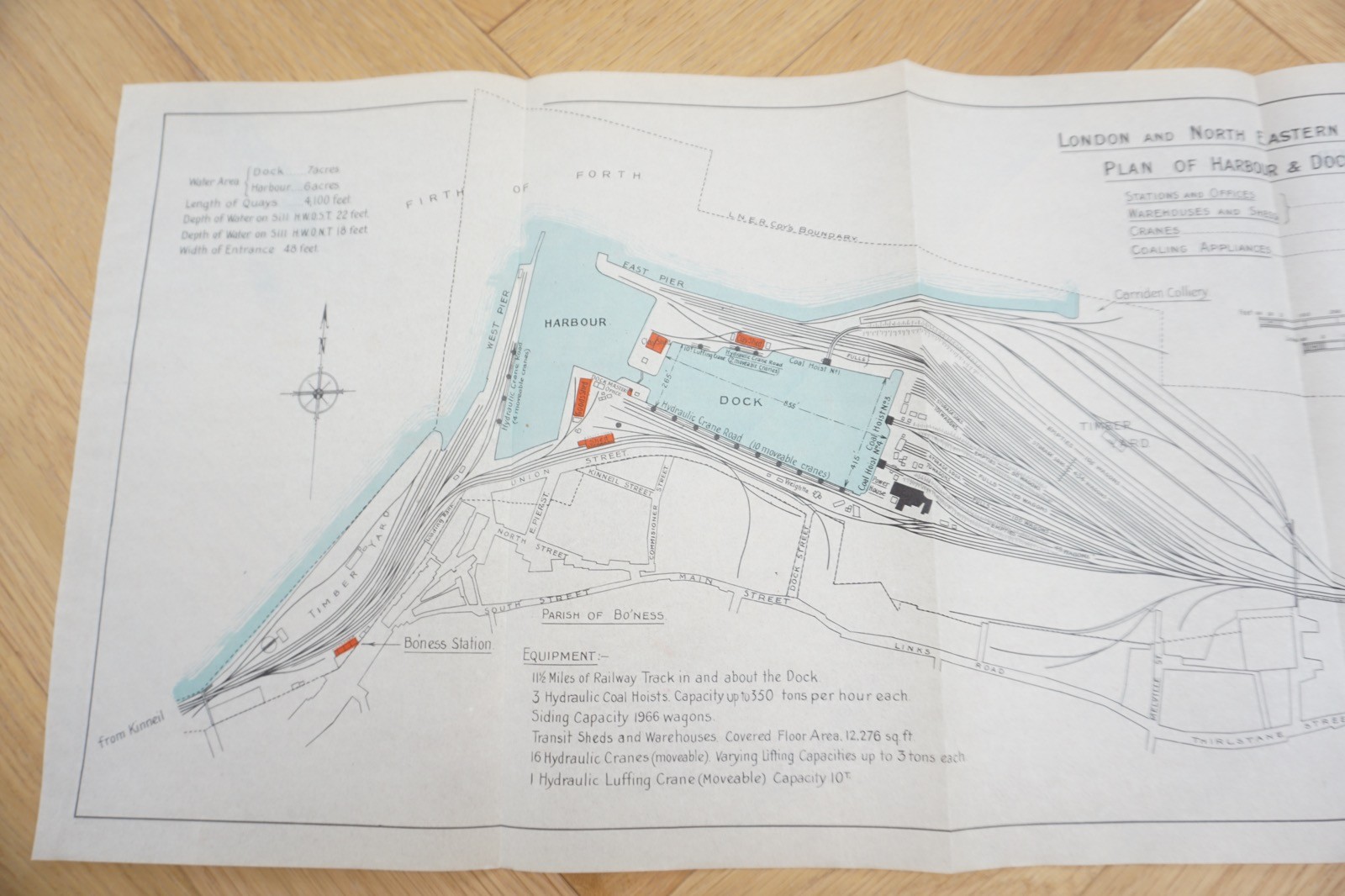 1934 LNER Bo’Ness Harbour & Docks Railway Plan Map