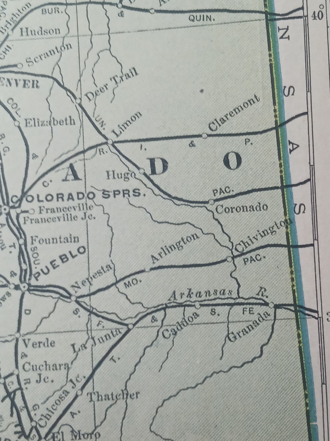~1904 Railroad Map UTAH Colorado ARIZONA New Mexico All Lines & Depots 11″x9″