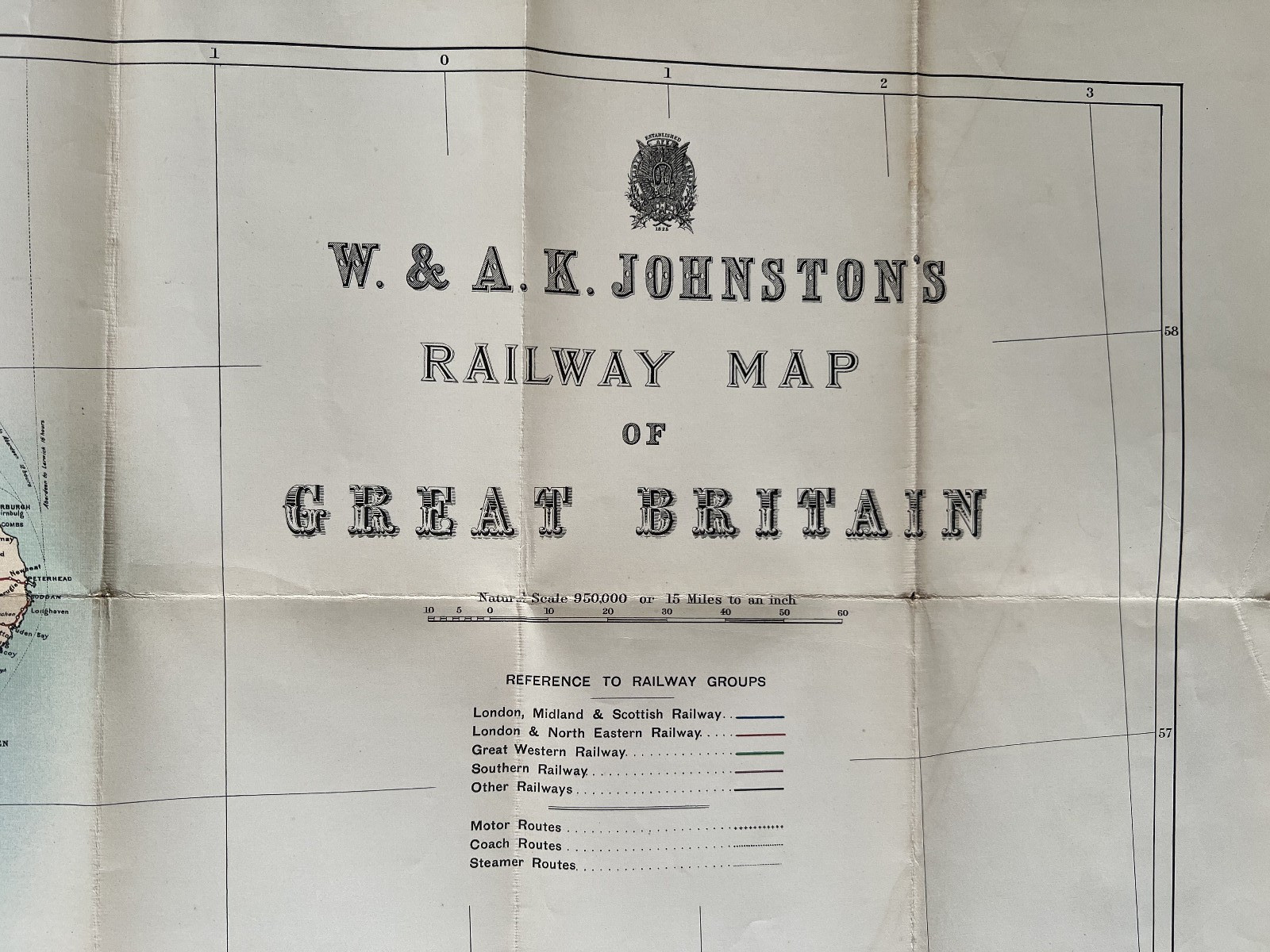 W & AK Johnston’s 1923 Railway Map of Great Britain ‘New Railway Groupings’